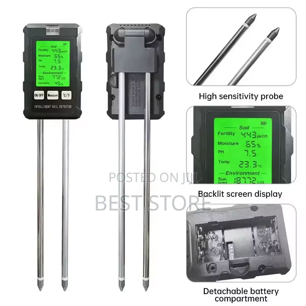 Soil Ph Survey Moisture Tester Sunlight Humidity 6 in 1