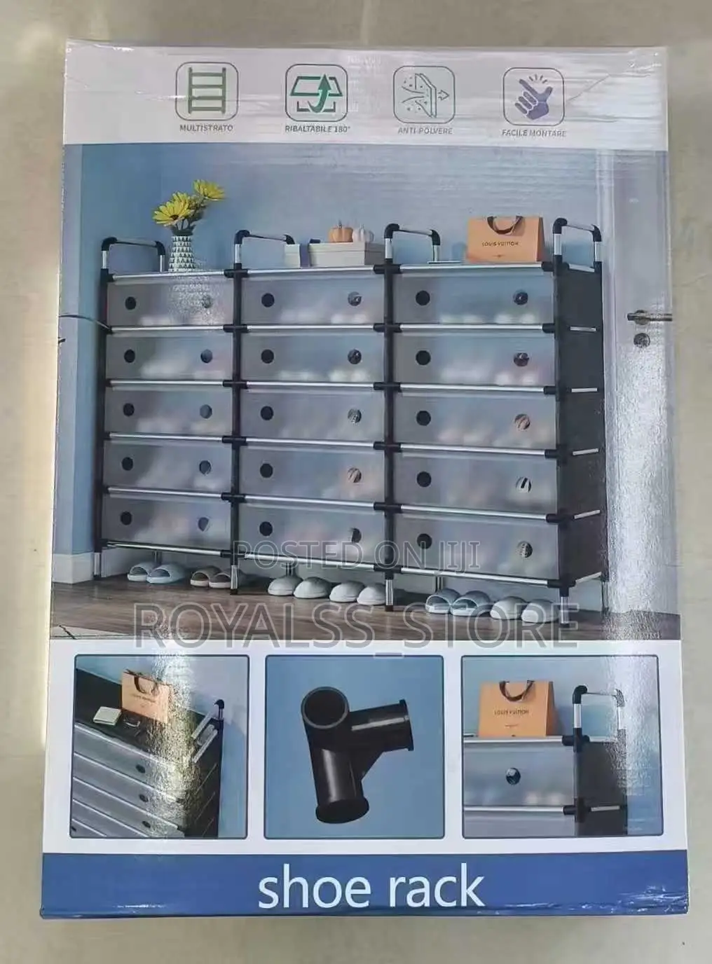 3 Row 7-Layer Large Capacity Dustproof Shoe Rack