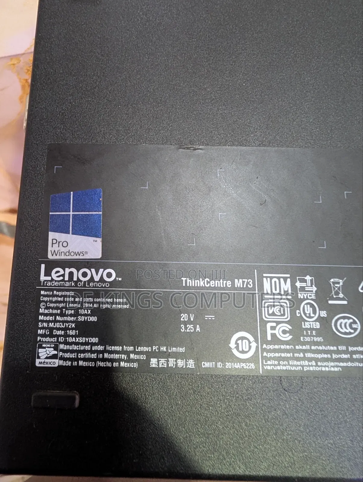 Desktop Computer Lenovo 8GB Intel Core i3 SSHD (Hybrid) 500GB