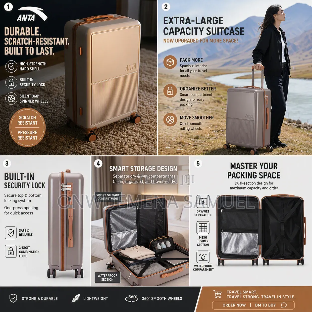 24" Luxury Luggage Travel Bag