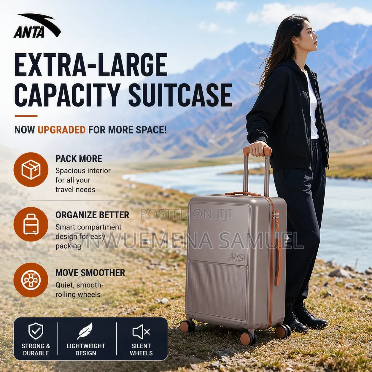 24" Luxury Luggage Travel Bag