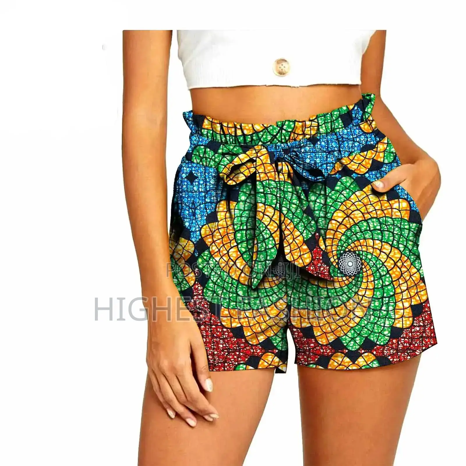 High Waist Print Short