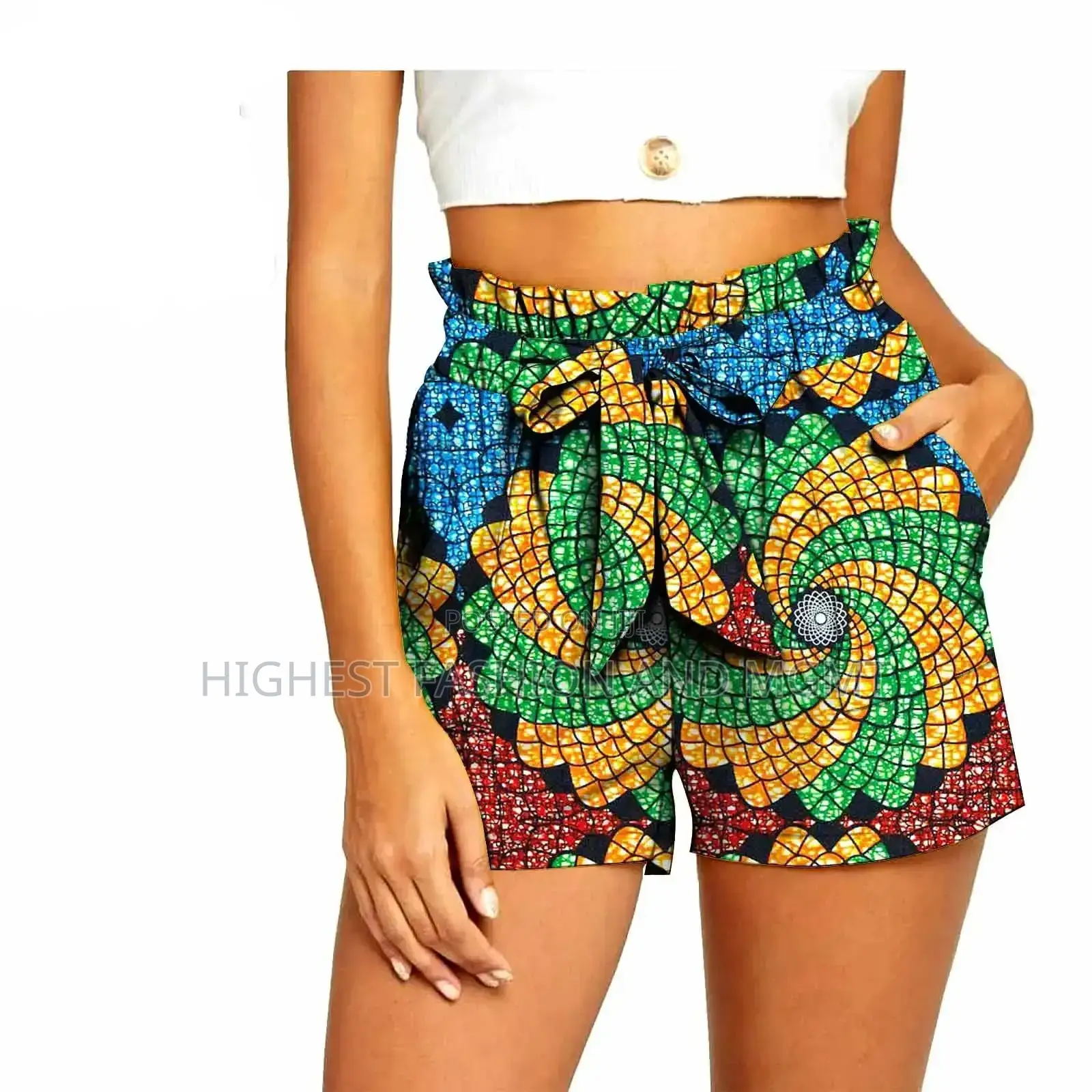 High Waist Print Short