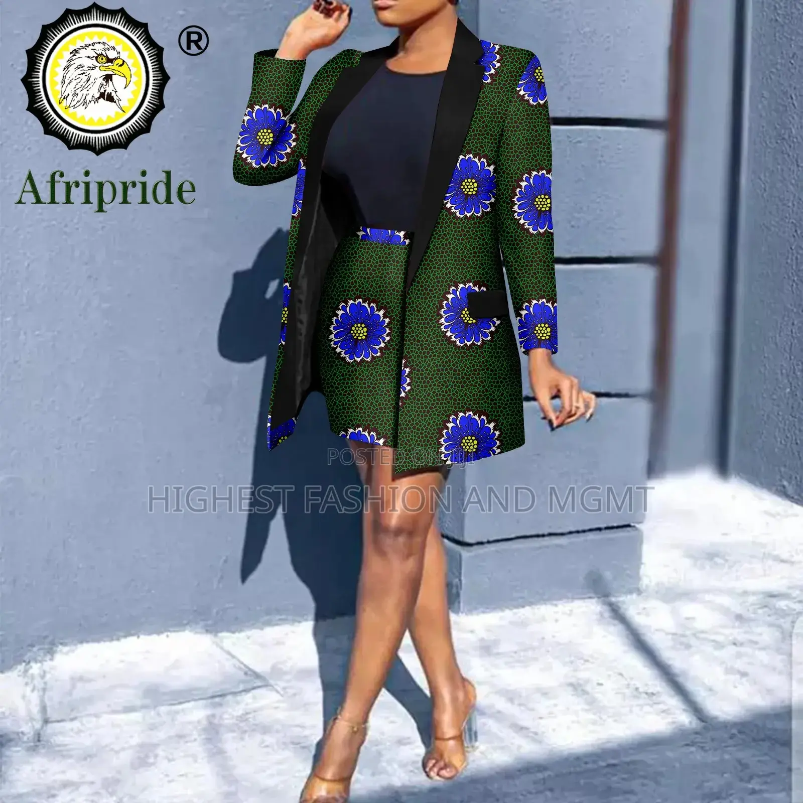 Blazer and Skirt Ankara Outfit