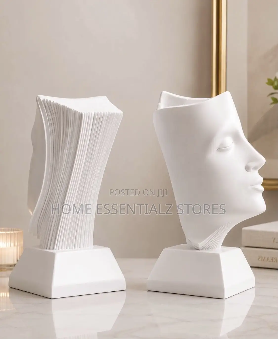 Scholar Abstract Face Sculpture - Modern Decorative Bust Statue