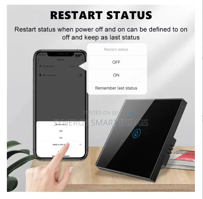 20a Wi-Fi Smart Switch Tuya Alexa Google Voice Assistant Black