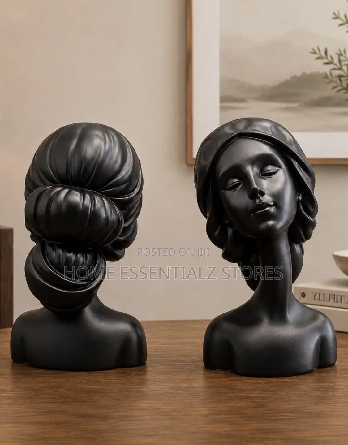 Milady Female Bust Sculpture - Elegant Lady Head Figurine Decor