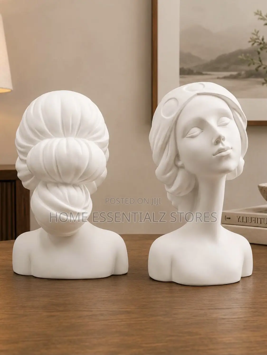 Milady Female Bust Sculpture - Elegant Lady Head Figurine Decor