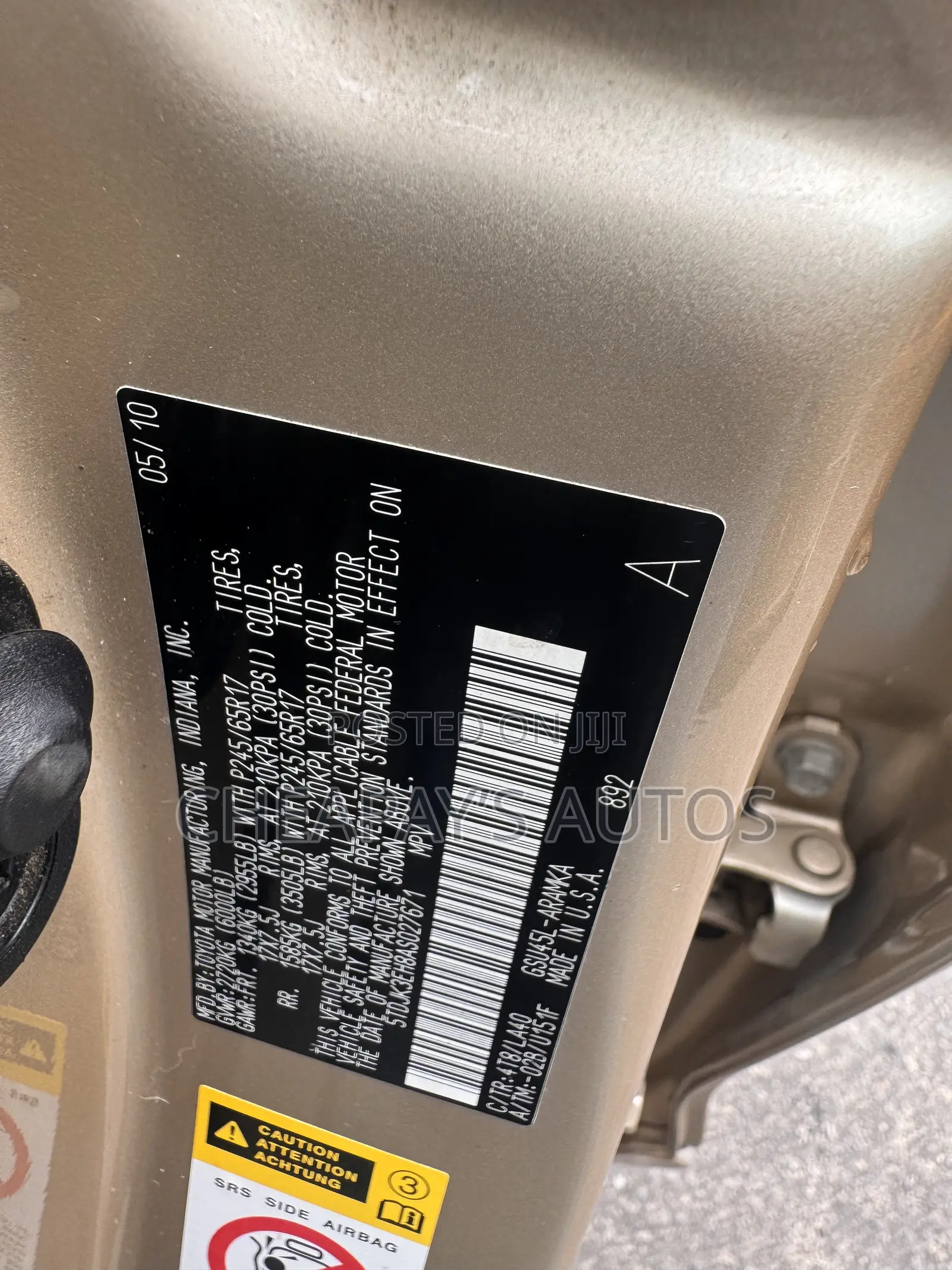 Toyota Highlander Sport 2010 Gold