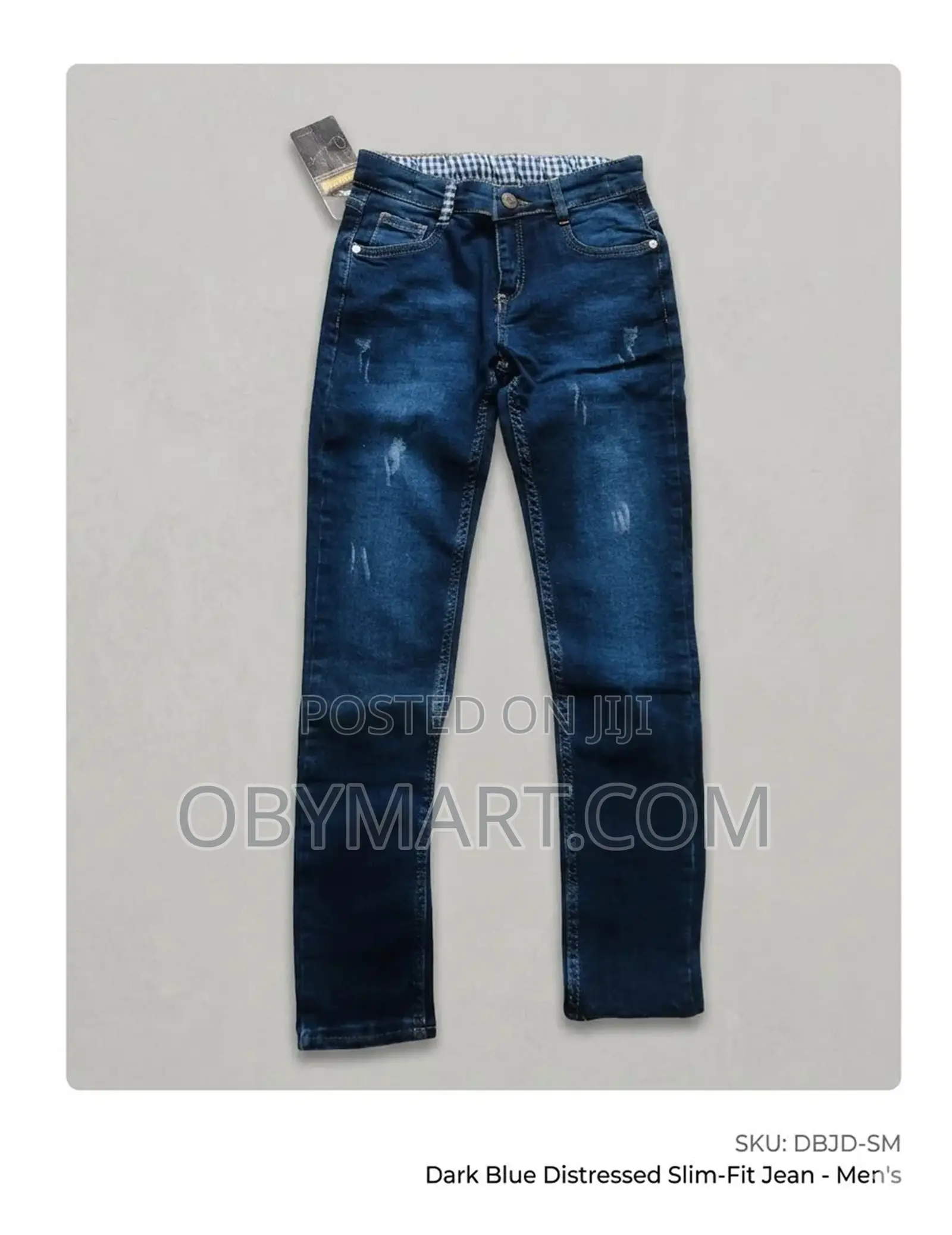 Dark Blue Distressed Slim Fit Kids Jean