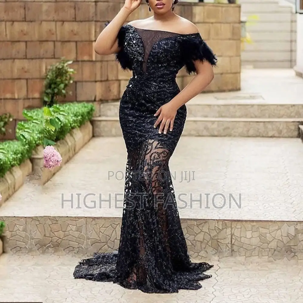 Lace Sequins Off Shoulder Mermaid Dress