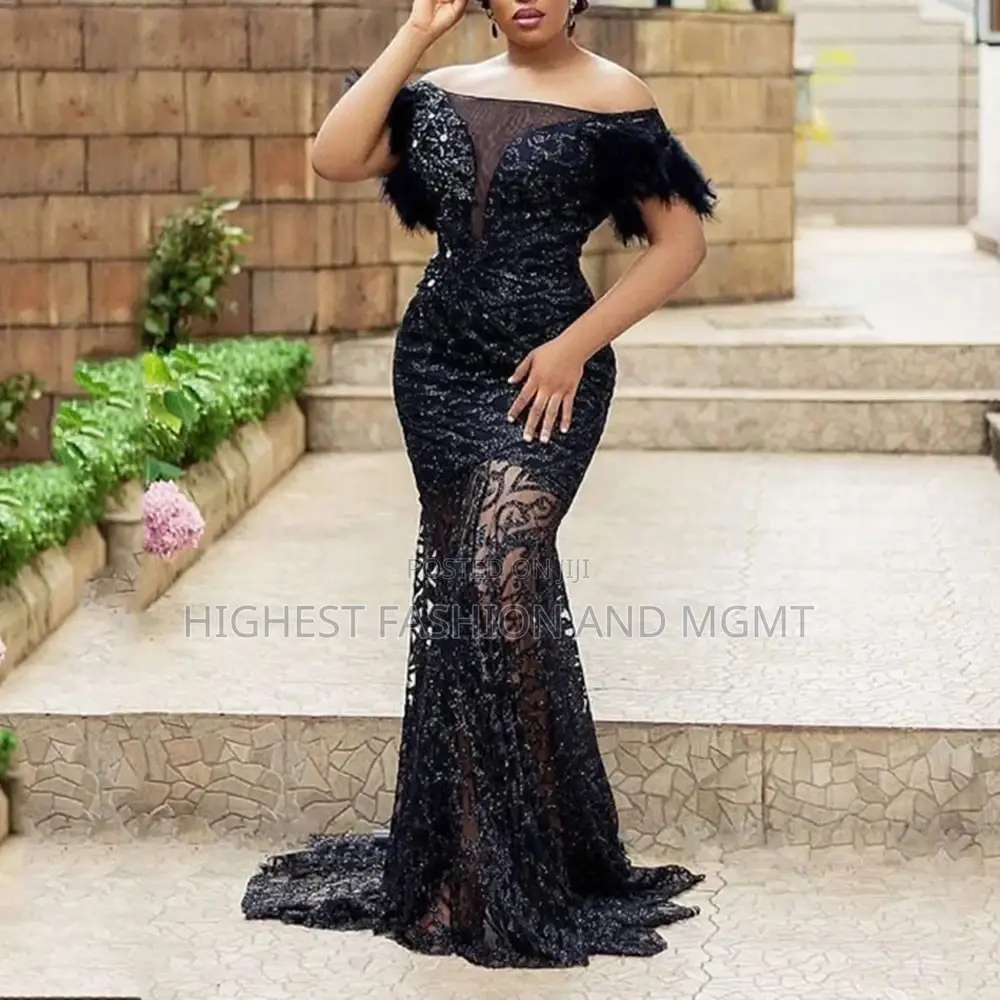 Lace Sequins Off Shoulder Mermaid Dress