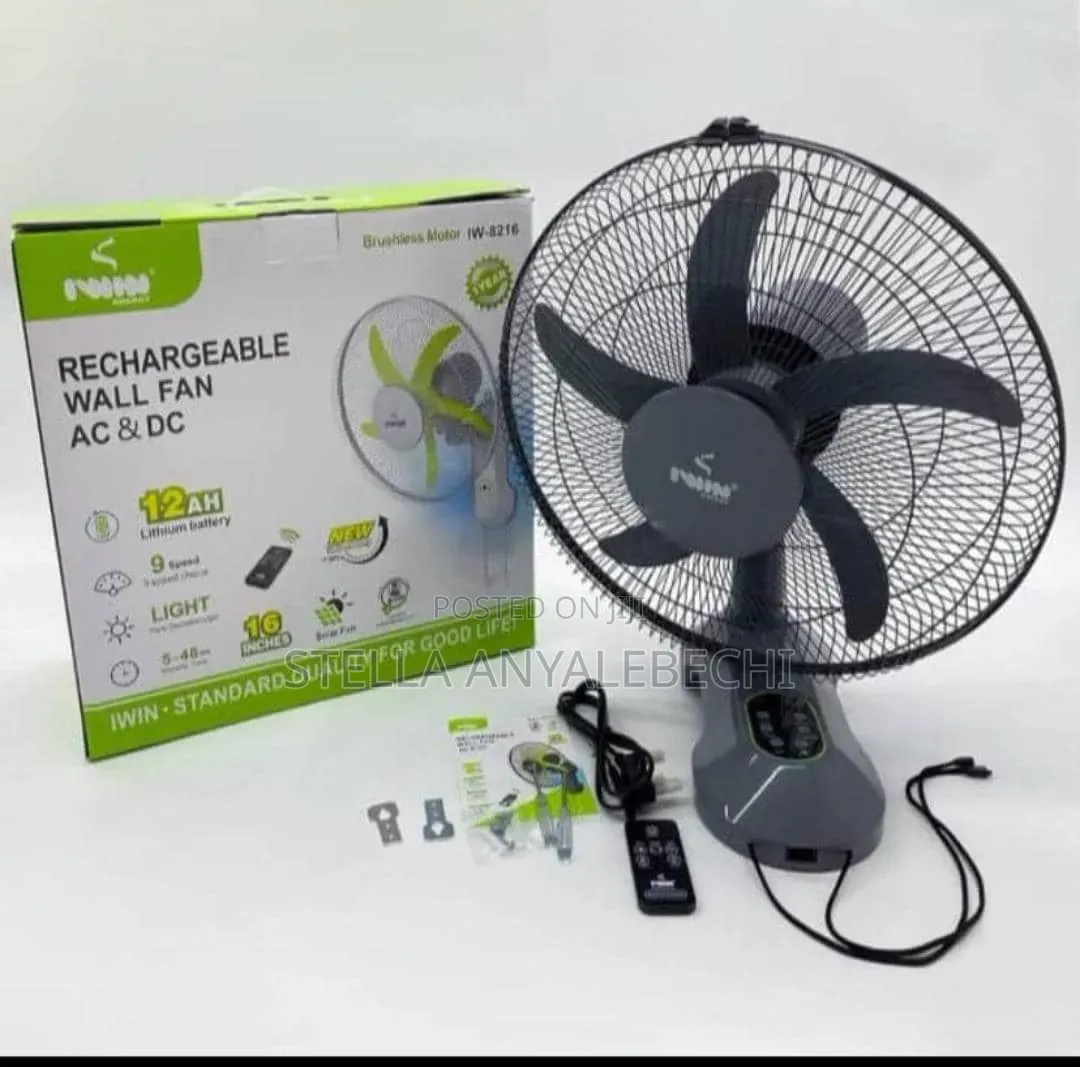 Iwin Rechargeable Ac/Dc Wall Fan