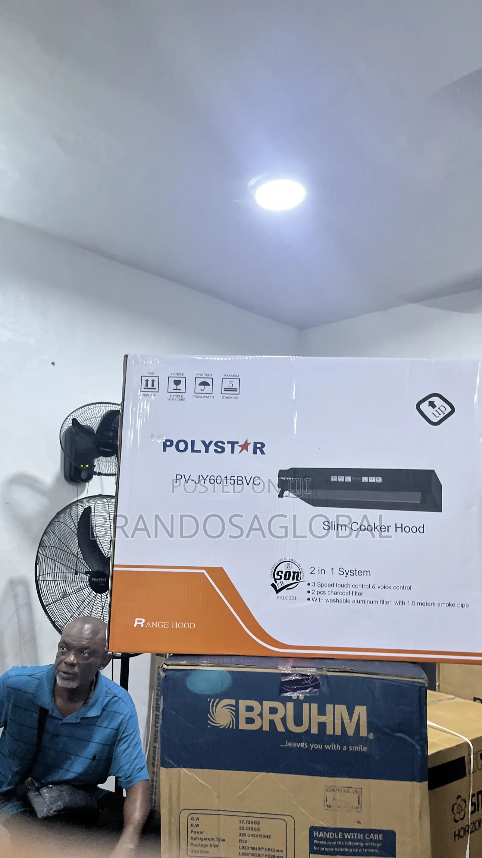 Polystar Slim Cooker Hood Pv-Jy6015bvc–Reliable Cooking Fume Extractor