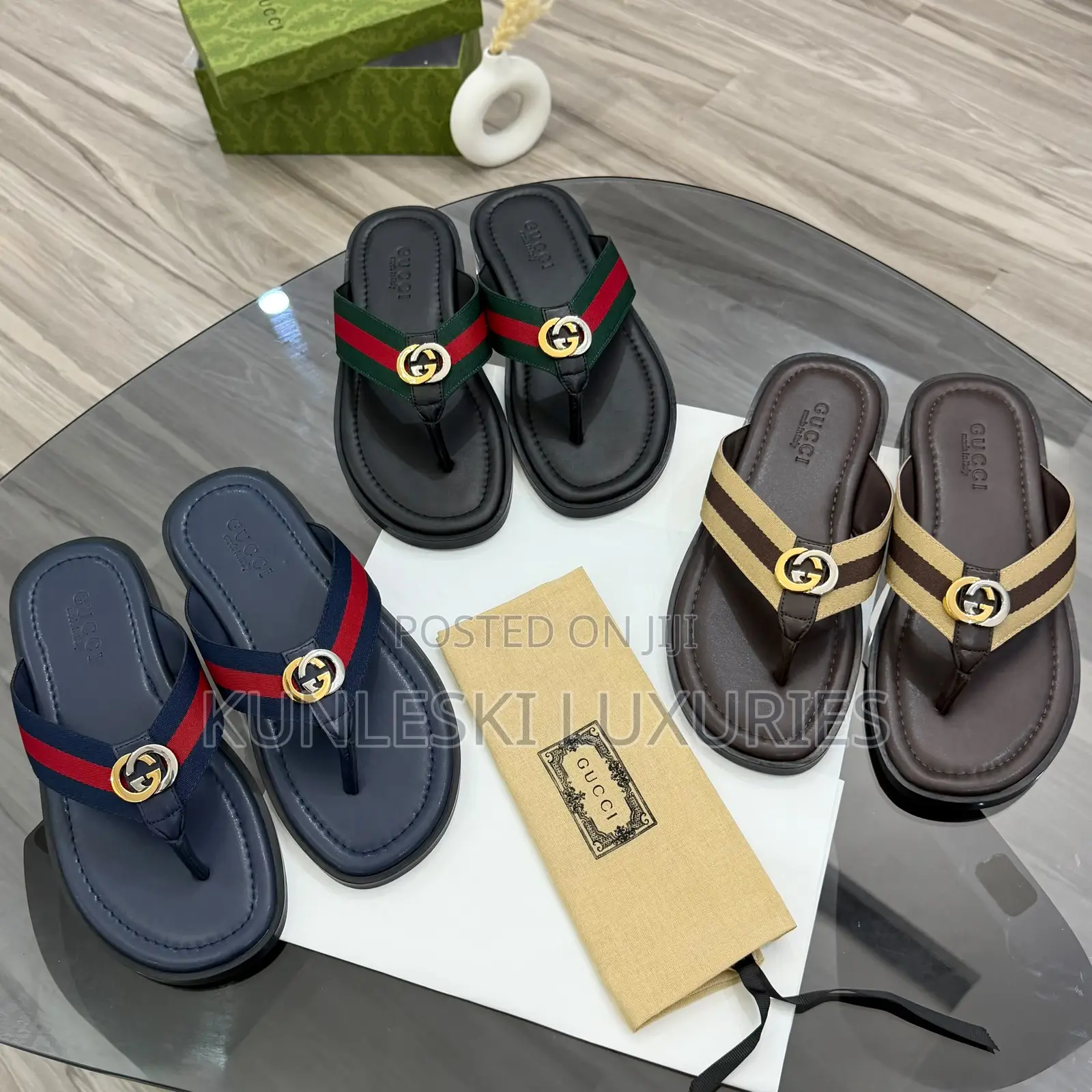 Quality Gucci Thong Leather Slippers