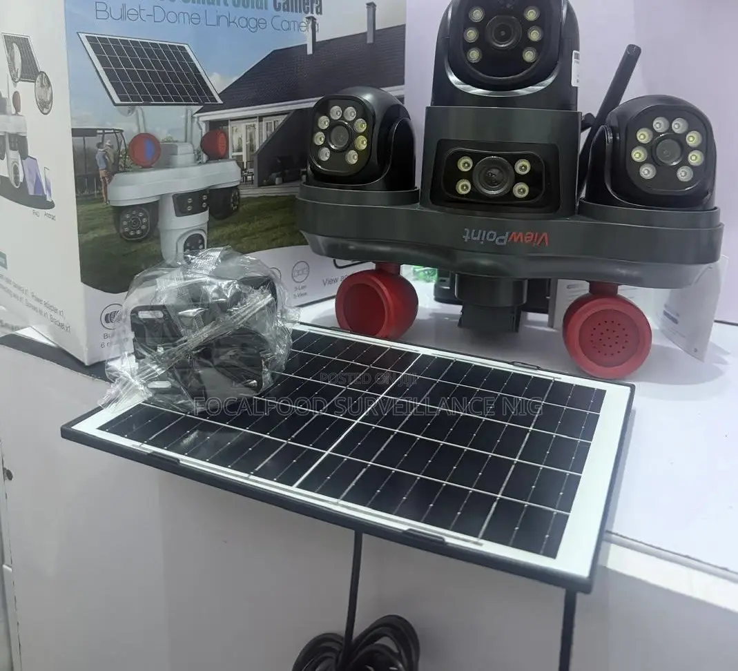 3 Rotating Lens Lens 4g Solar CCTV Camera – Wireless PTZ Security Cam