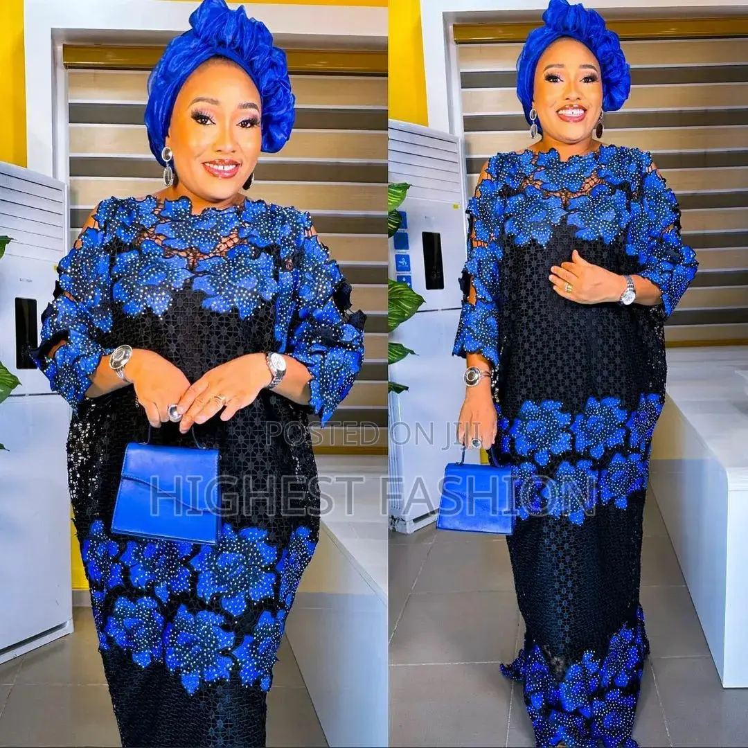 Dashiki Lace Boubou Maxi Dress