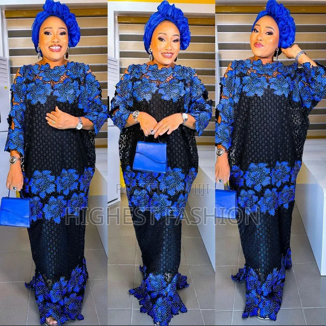 Dashiki Lace Boubou Maxi Dress