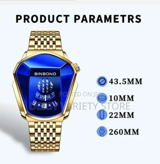 Binbond Top Luxury Stainless Steel Men Waterproof Wristwatch