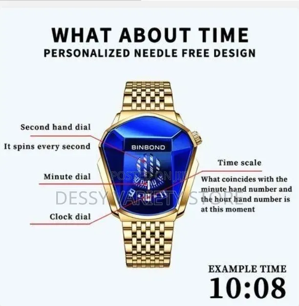 Binbond Top Luxury Stainless Steel Men Waterproof Wristwatch