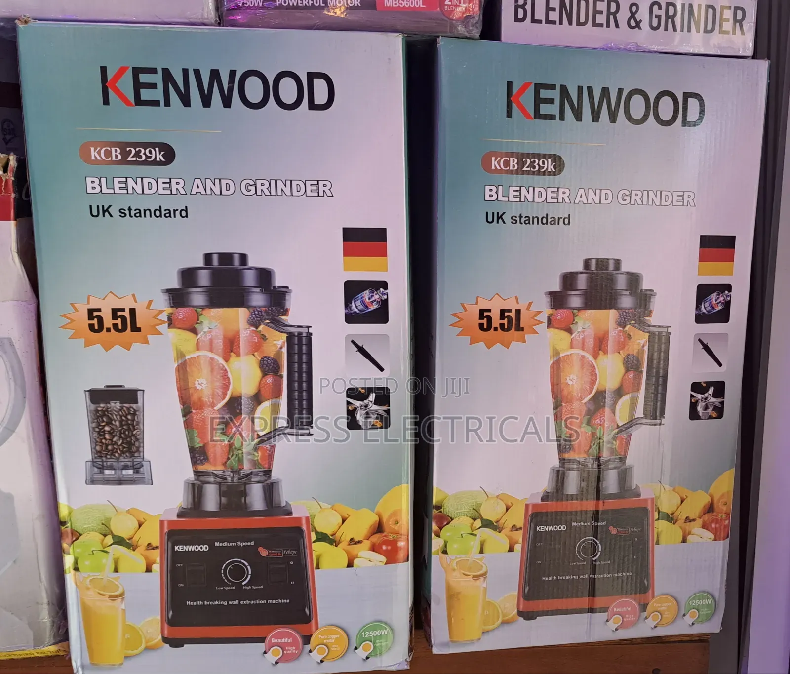 Kenwood 5.5l 12500w Blender+ Grinder Kcv239k 2 in 1 New