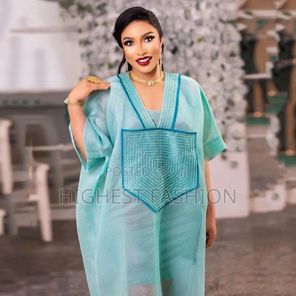 Embroidered Deep v-Neck Dashiki Dress