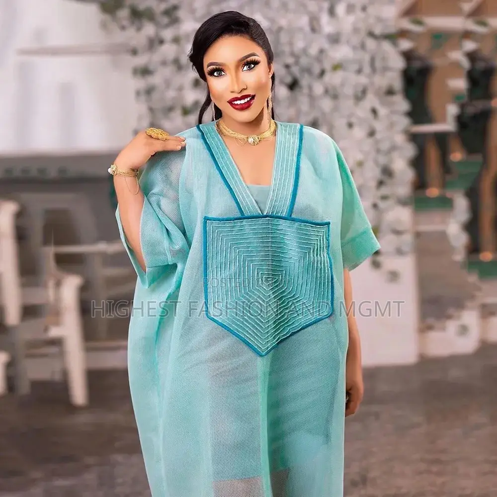 Embroidered Deep v-Neck Dashiki Dress