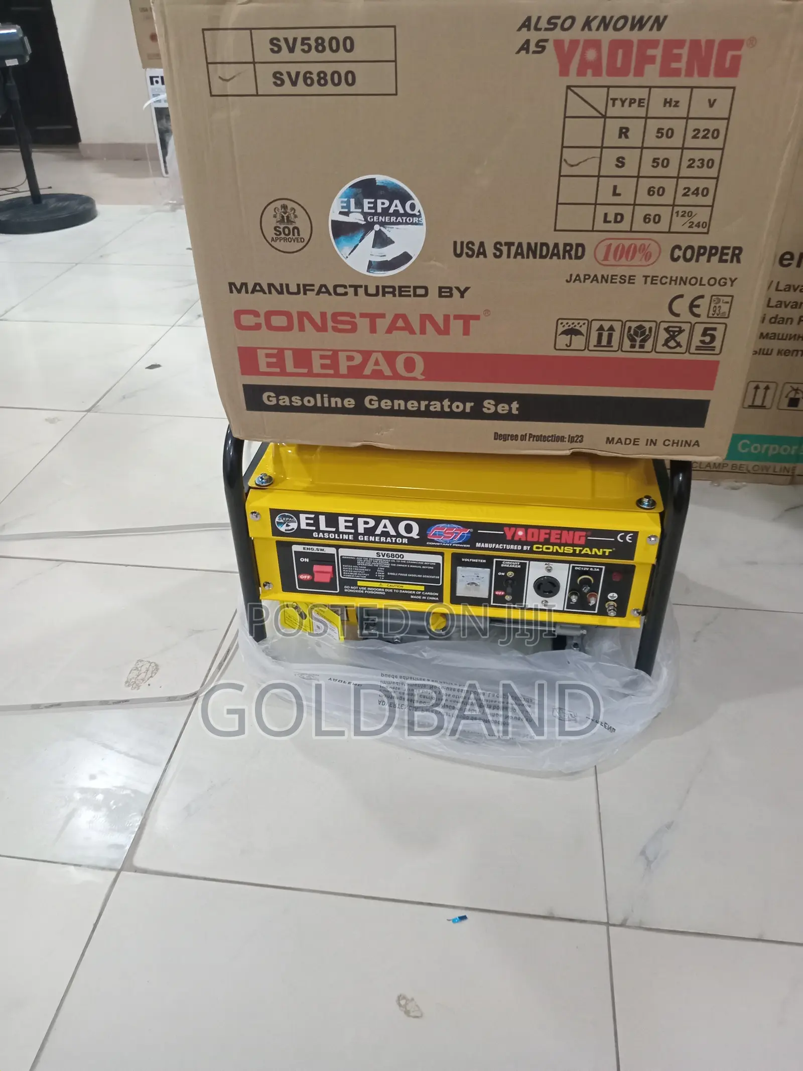 Elepaq Constant Sv6800 4.5kva Manual Generator – Model Sv6800