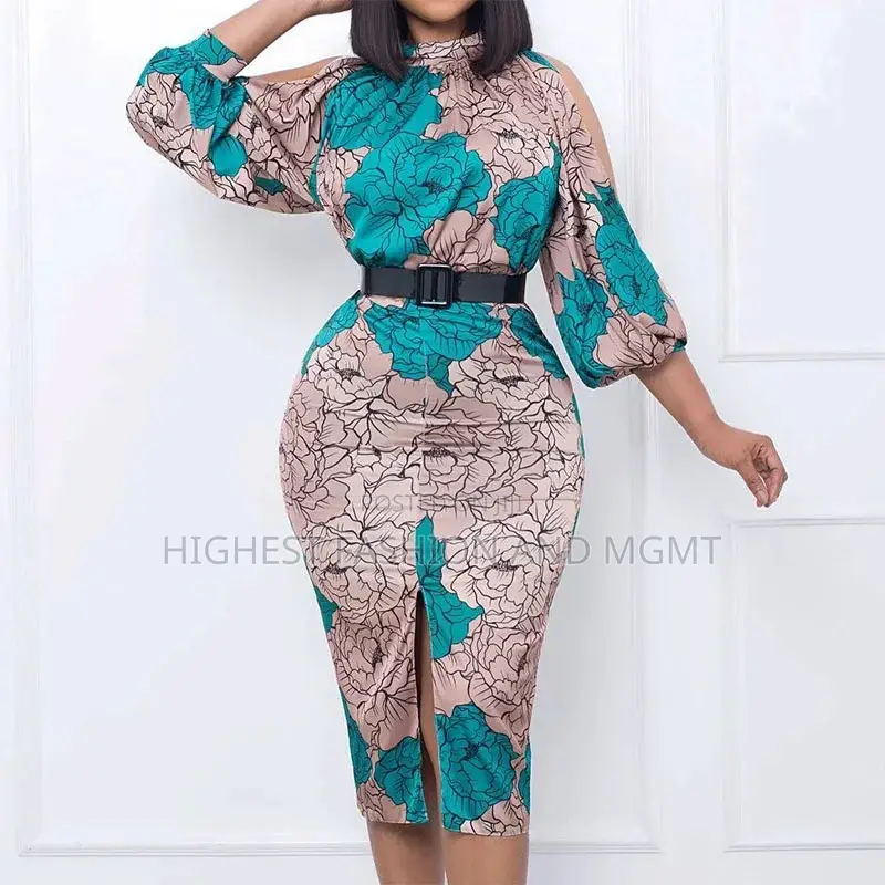 3/4 Sleeve Knee-Length Dress