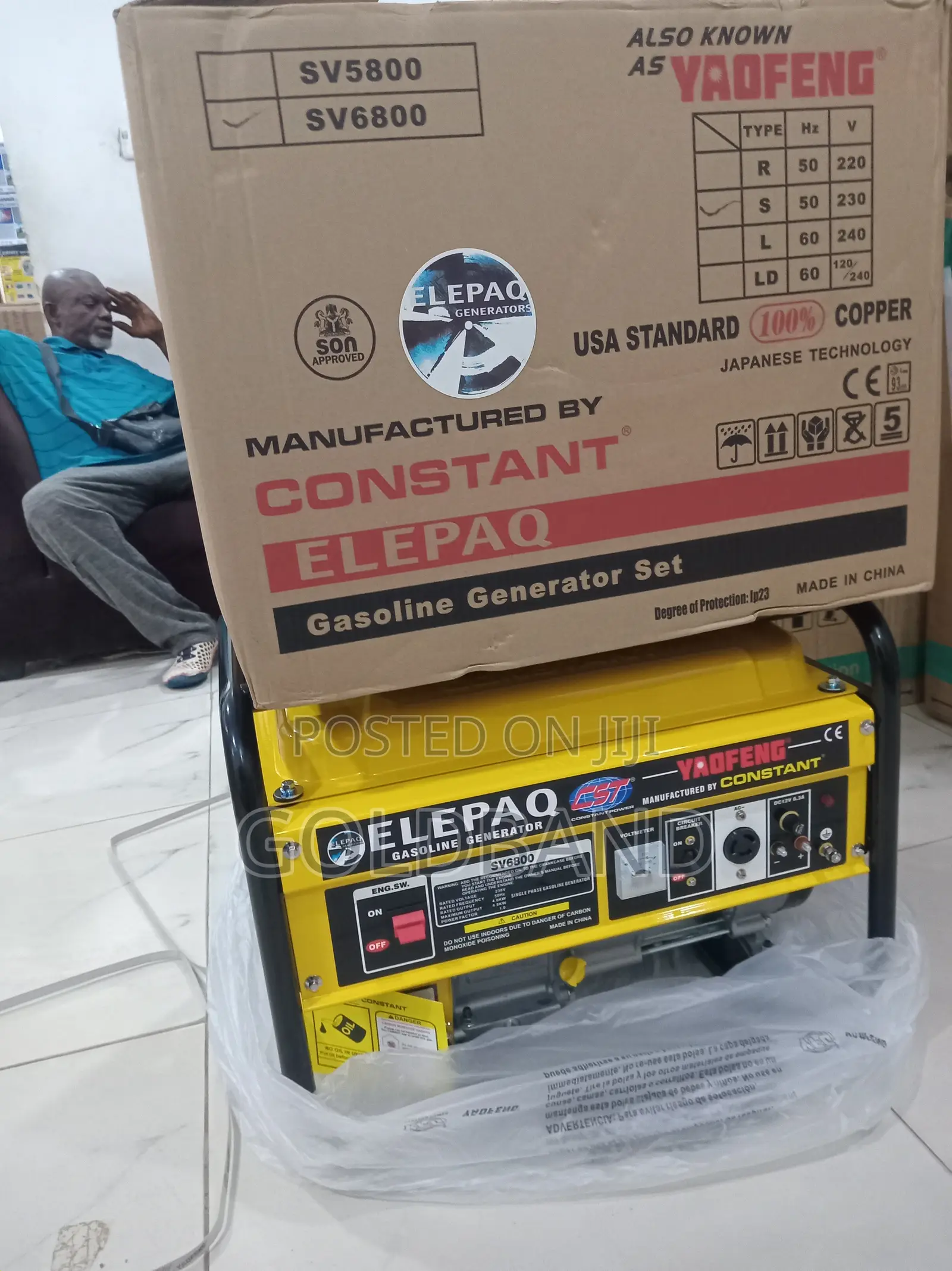 Elepaq Sv6800 Manual Generator 4.5kva for Home Office