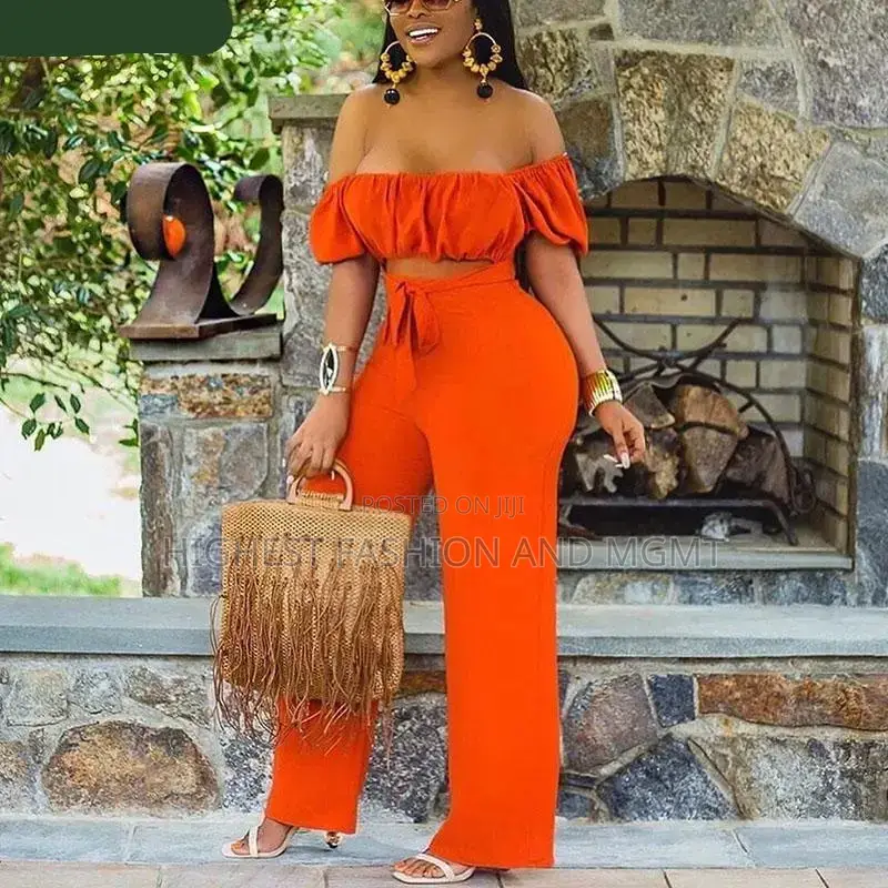 Off Shoulder Cut Out Wide Leg Long Jumpsuit