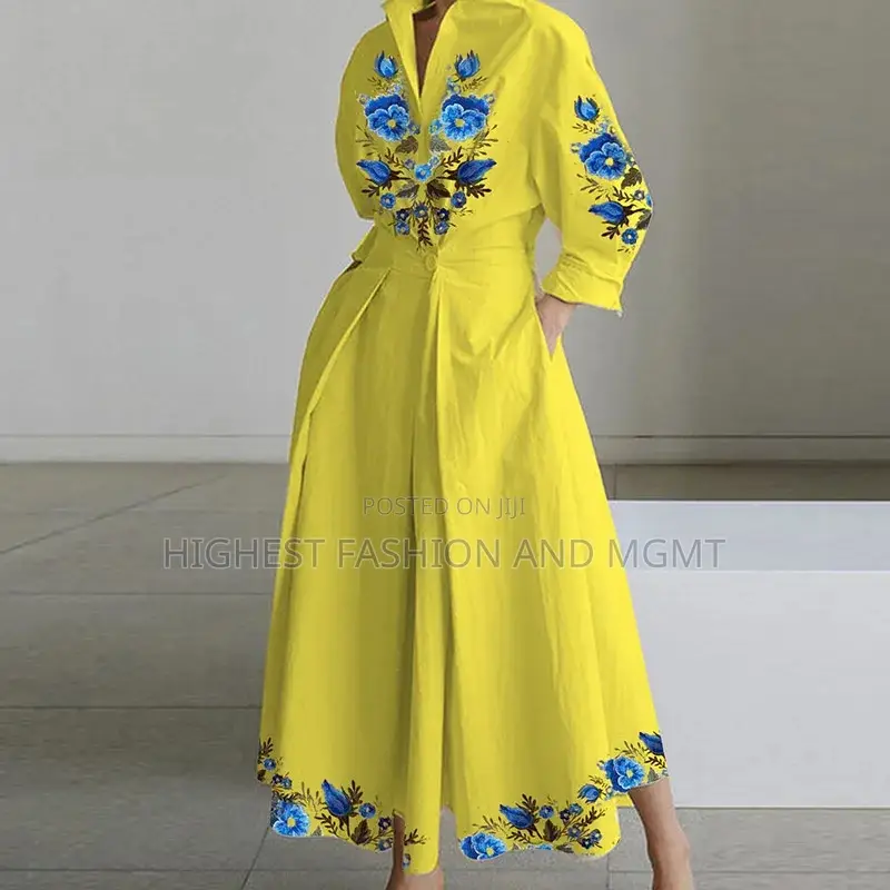 Long Sleeve Pockets Big Hem Dress