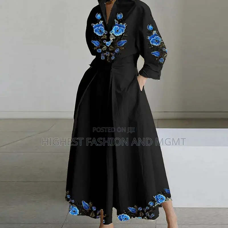 Long Sleeve Pockets Big Hem Dress