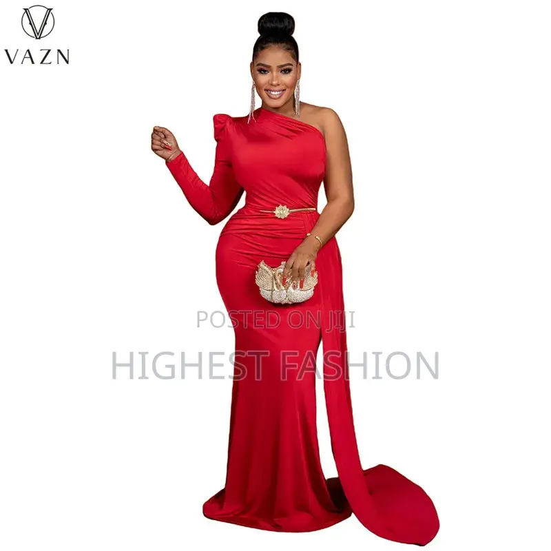 High-End Full Sleeve One Off Shoulder Mermaid Dress