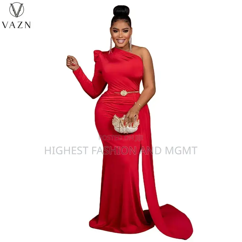 High-End Full Sleeve One Off Shoulder Mermaid Dress