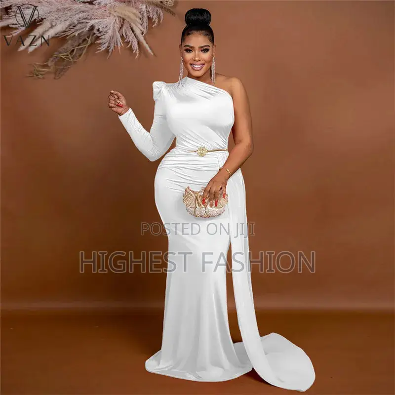 High-End Full Sleeve One Off Shoulder Mermaid Dress
