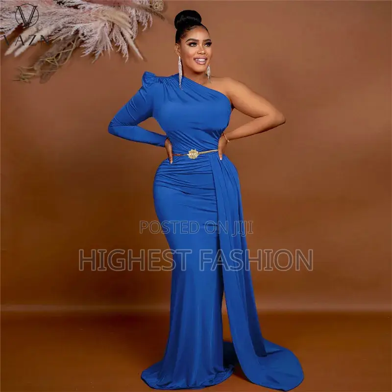 High-End Full Sleeve One Off Shoulder Mermaid Dress