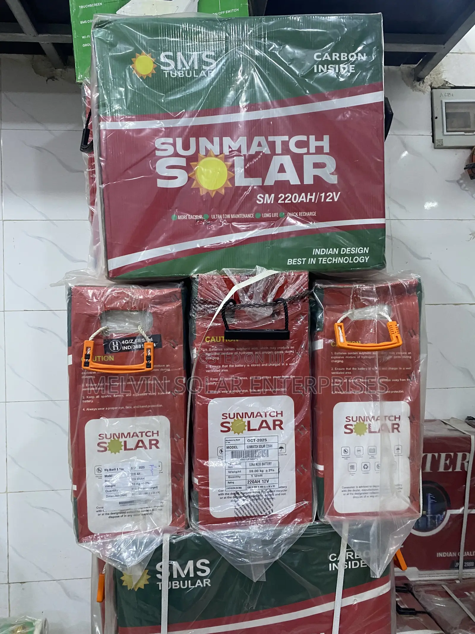 220ah 12v S.M.S Solar Tubular Batteries Available in Store Dm
