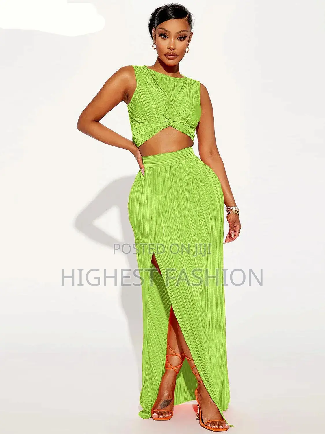 Tank and Bodycon High Side Split Skirt