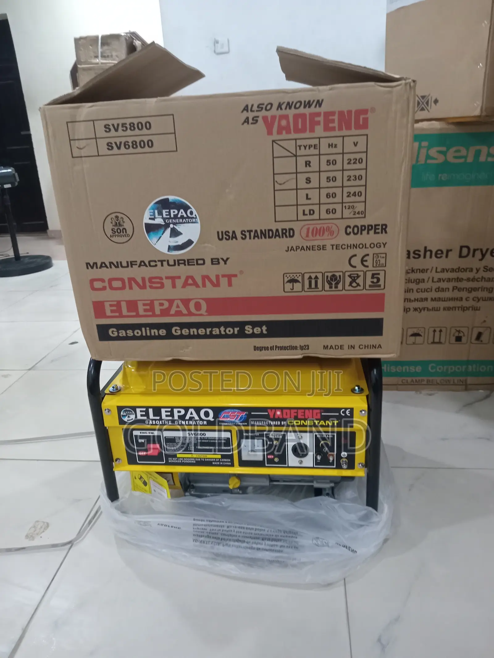 Elepaq Sv6800 4.5kva Generator for Shops Offices