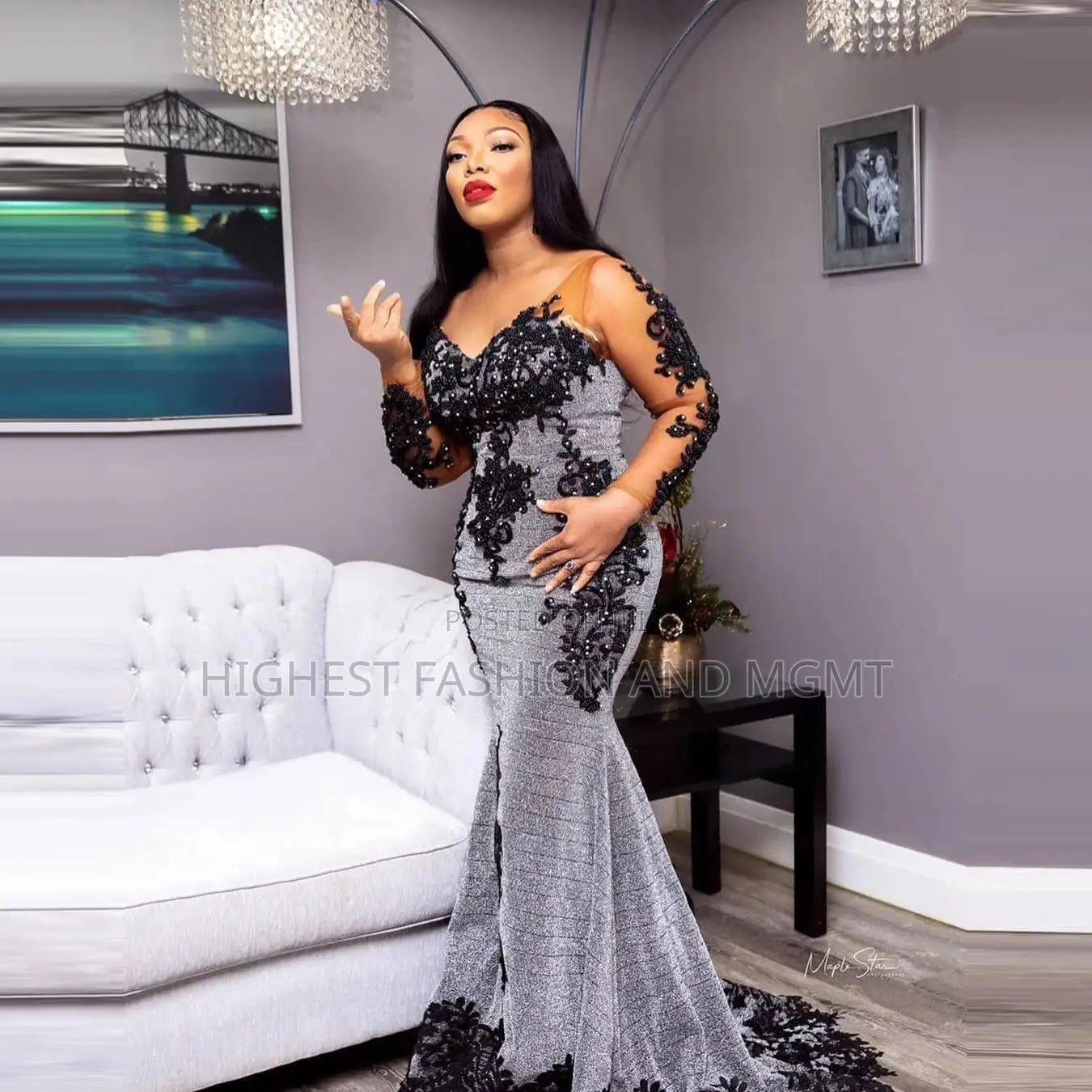 Bodycon Lace African Dress