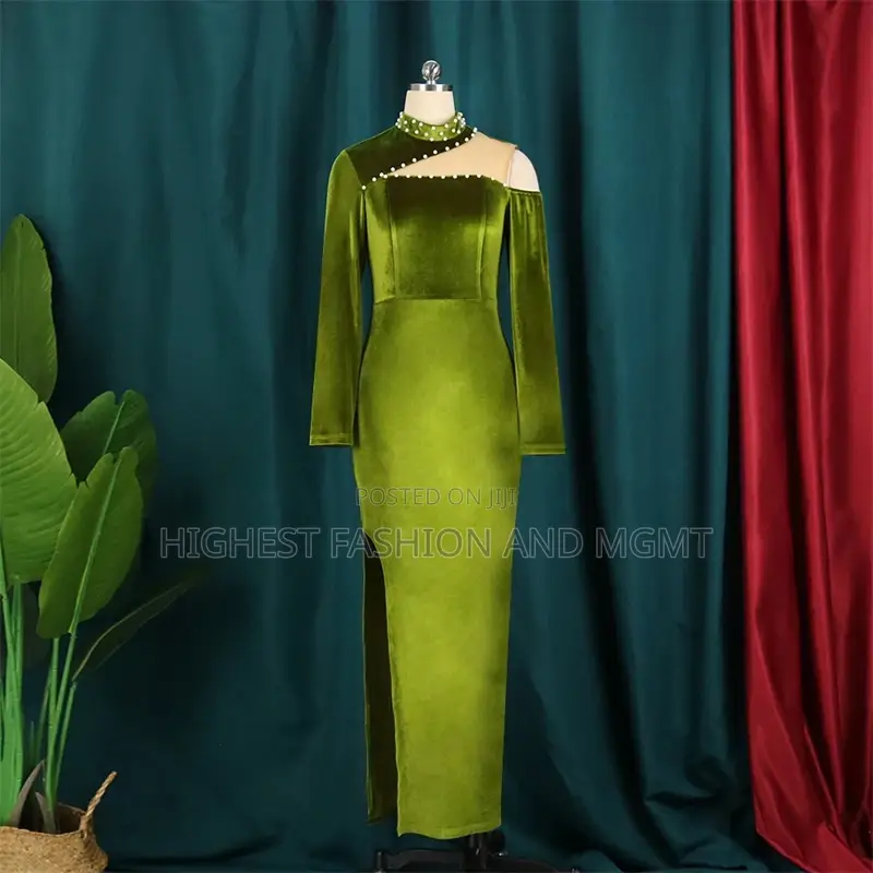 African Velvet Bodycon Gown