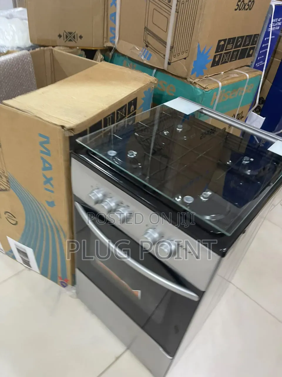 Maxi Black Grey 50x50 Gas Cooker With 4 Efficient Burners