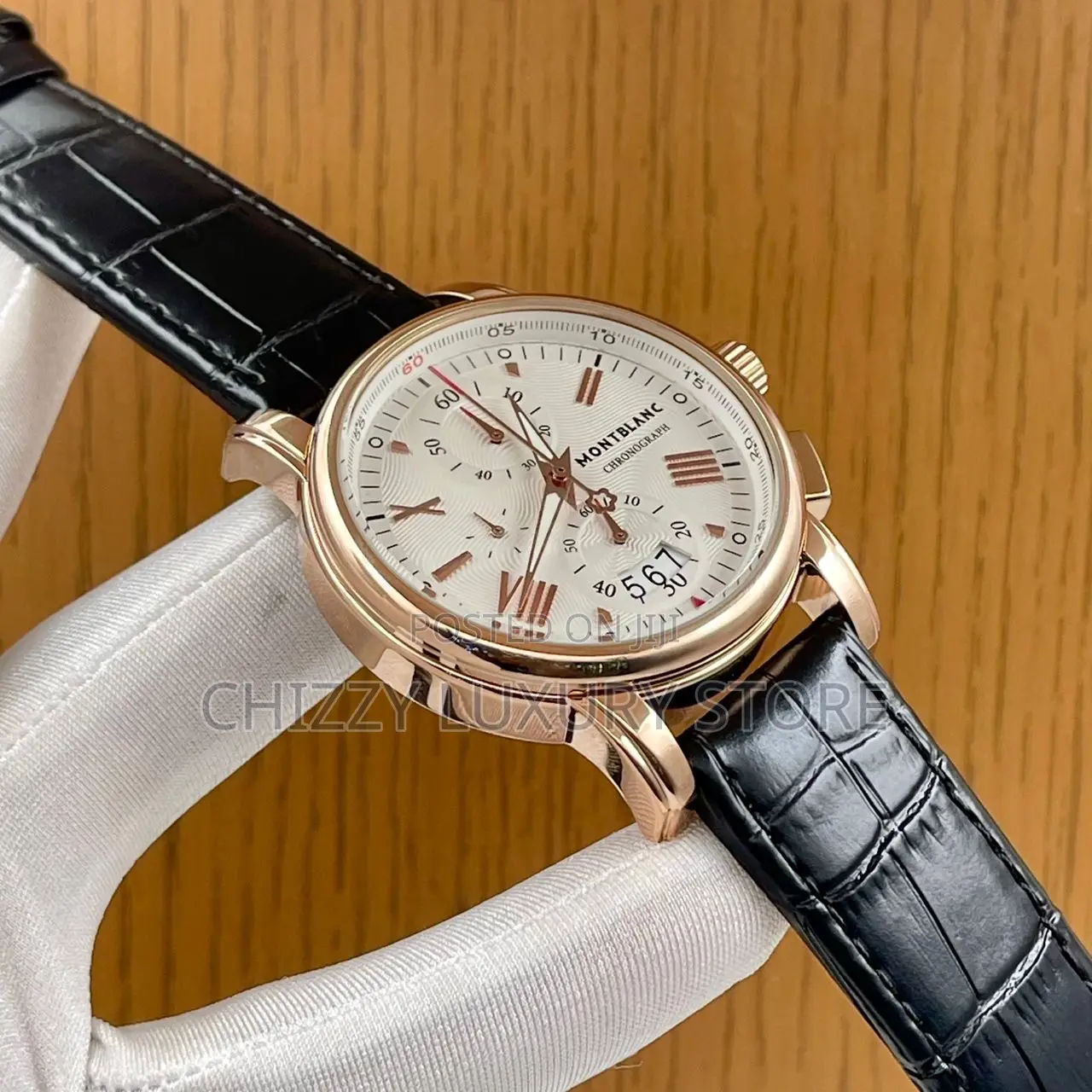 Mont Blanc Quality Luxury Men Genuine Leather Wristwatch