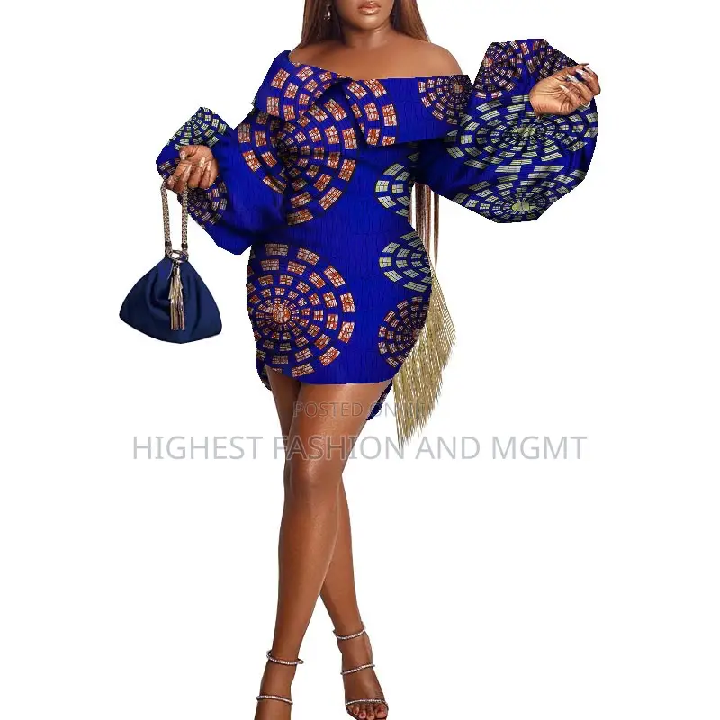 Mini African Puff Sleeve Dress