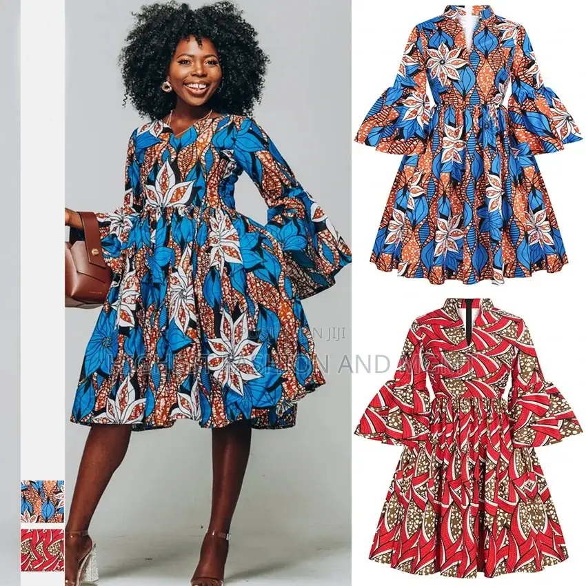 African v-Neck Dress
