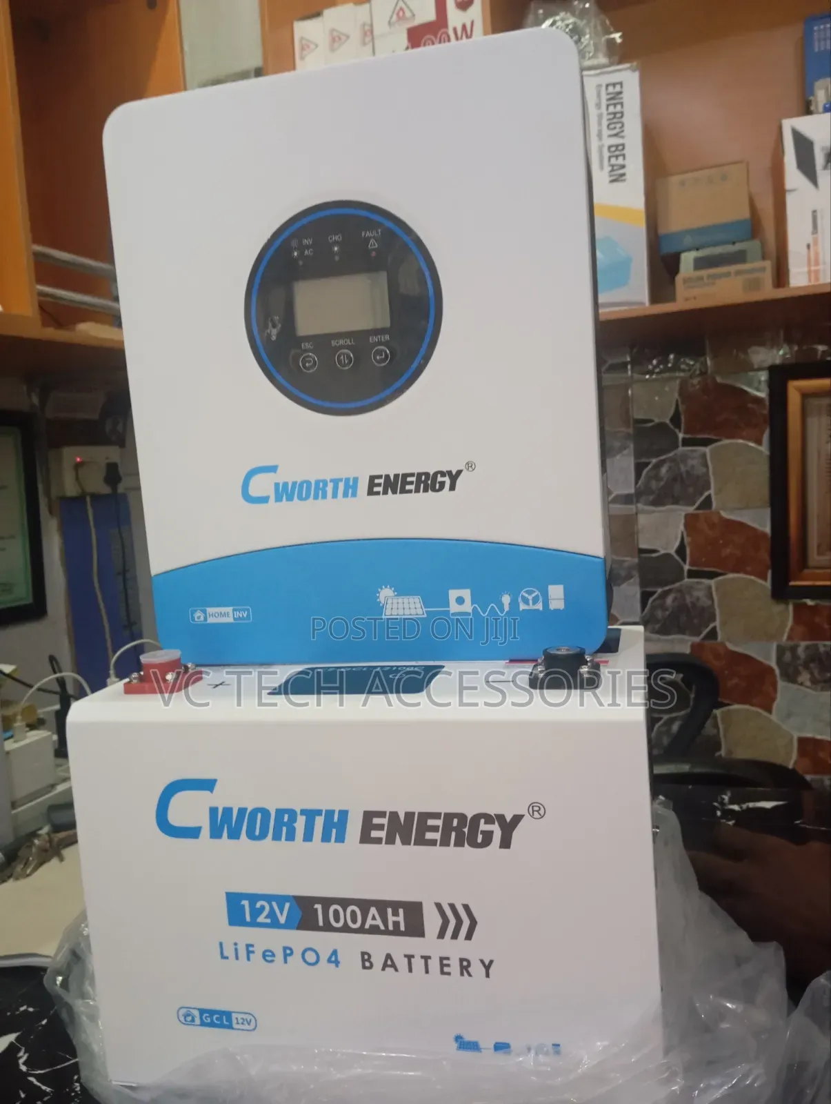 Cworth Energy 100ah 12v Lithium Battery And 1.8kva 12v Inverter