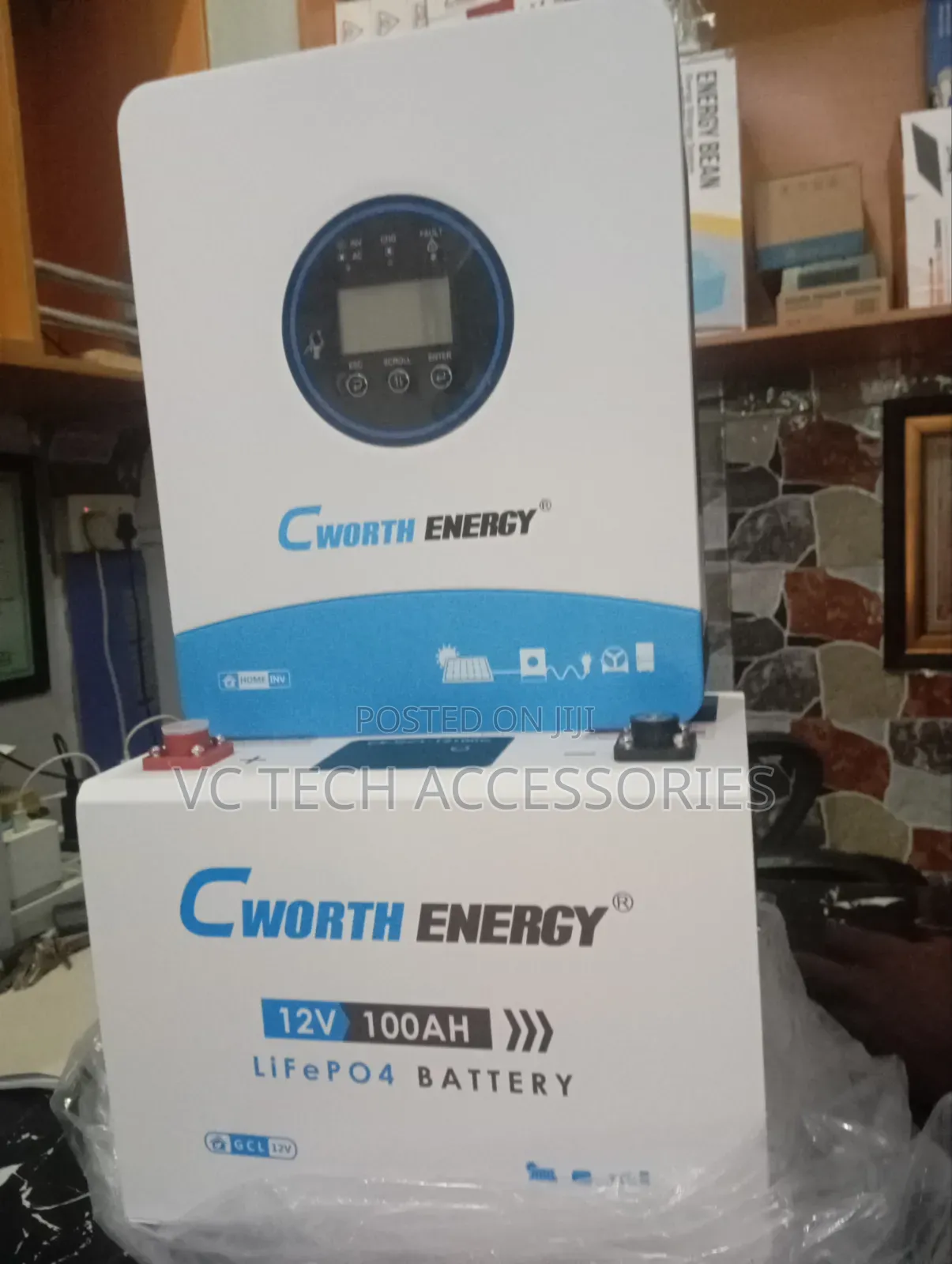 Cworth Energy 100ah 12v Lithium Battery And 1.8kva 12v Inverter