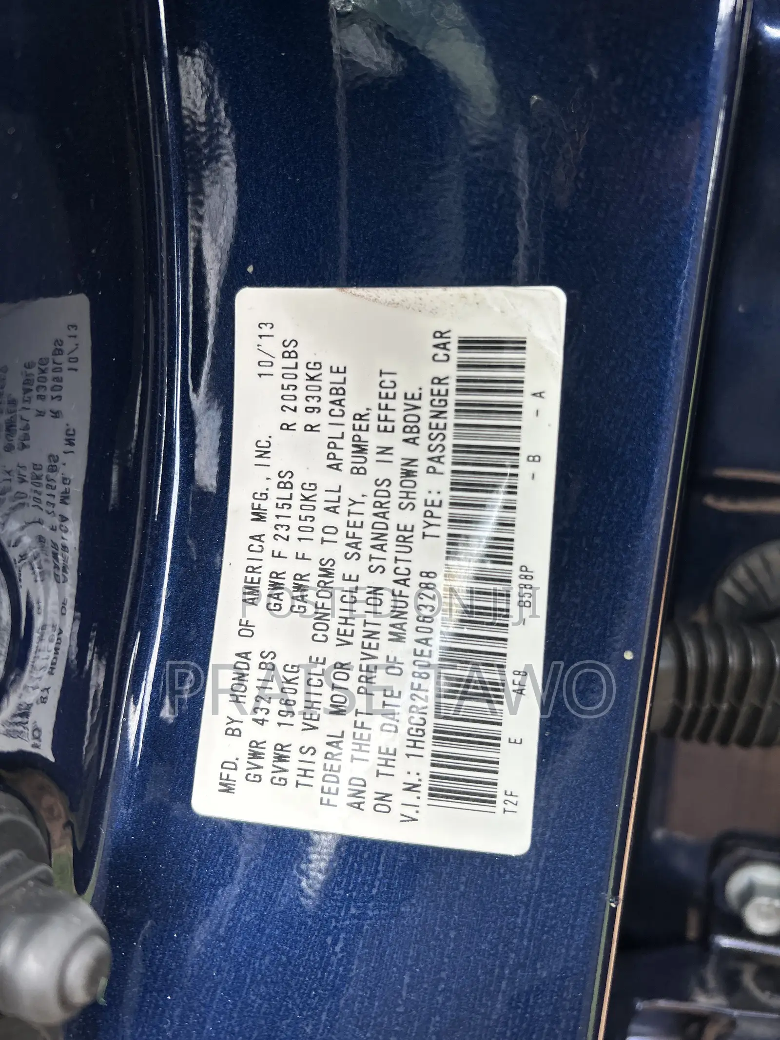 Honda Accord 2014 Blue