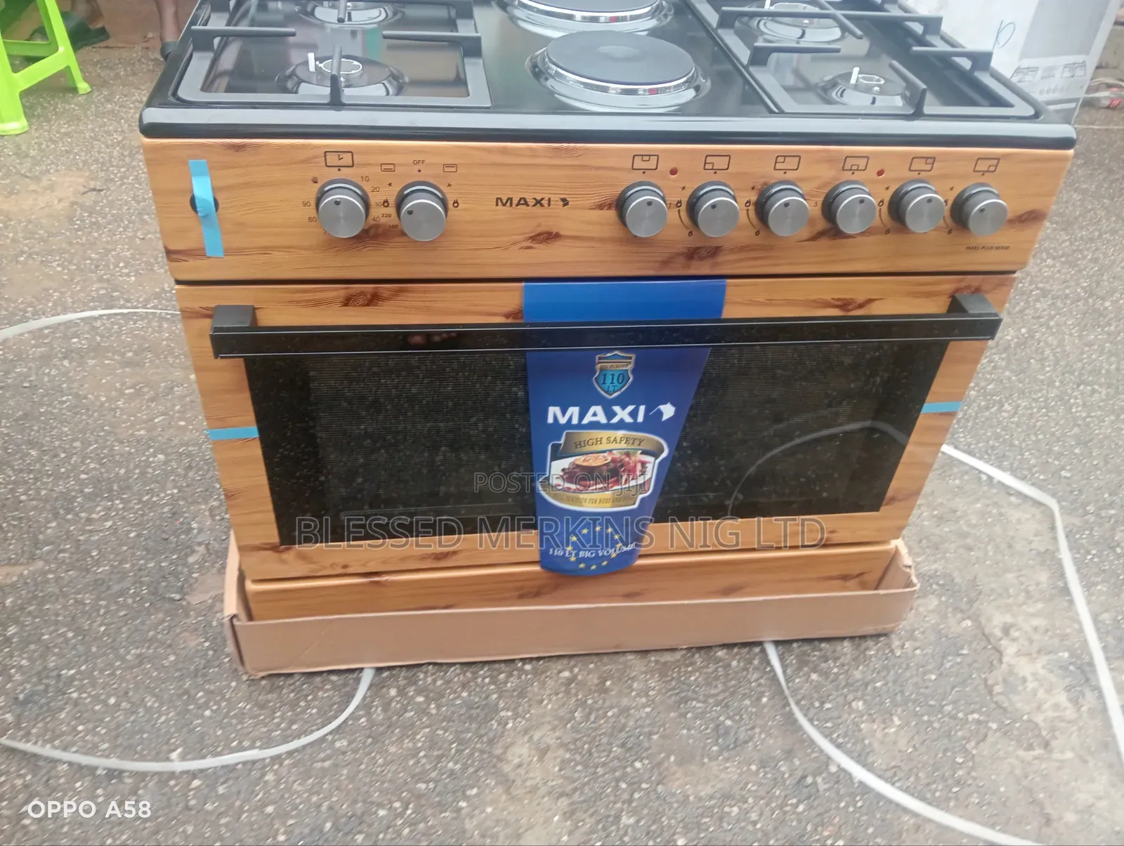 Maxi Plus Gas Cooker 4 Gas 2 Electric 100% Nipple